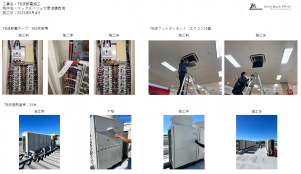 9月4日　千葉県木更津市　TB波節電施工